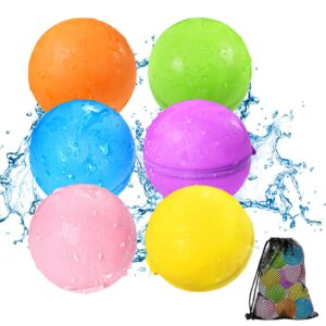 kokodi reusable water balloons quick fill self sealing, refillable water bombs for kids adults, latex-free silicone splash water ball for summer fight ball game pool party beach outside toy activities