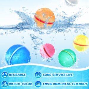 SOPPYCID 15Pcs Reusable Water Balloons, Magnetic Water Balloons for Kids Boys Girls, Quick Fill Soft Silicone Water Balls for Kids, Pool Outdoor Summer Toys for Refillable Water Ballons Bath, Beach