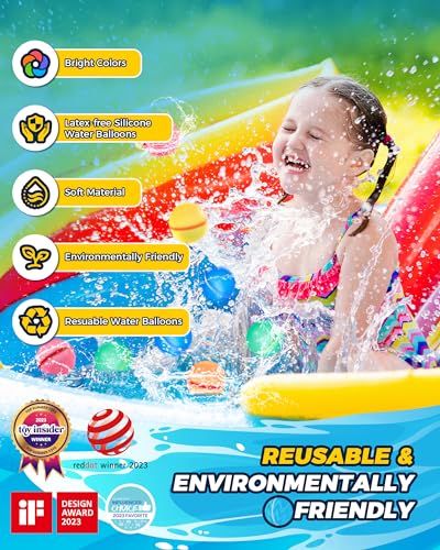 SOPPYCID 20PCS Reusable Water Balloons, Pool Beach Toys for Kids, Summer Fun Outdoor Water Toys Games for Kids Adults Outside Play, Backyard Swimming Pool Party Supplies