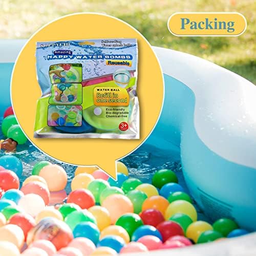 PREHOOR Reusable Water Balloons for Kids Adults 12 pack, Self-Sealing Silicone Water Ball, Quick Fill Water Splash Balls, Pool Toys, Water Park, Summer Party