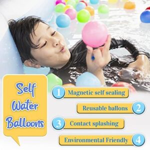 PREHOOR Reusable Water Balloons for Kids Adults 12 pack, Self-Sealing Silicone Water Ball, Quick Fill Water Splash Balls, Pool Toys, Water Park, Summer Party