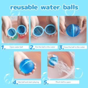 Reusable Water Balloons Water Bombs Fun Shapes Self Sealing Magnetic Refill in 1 Second - 6 pcs/pack