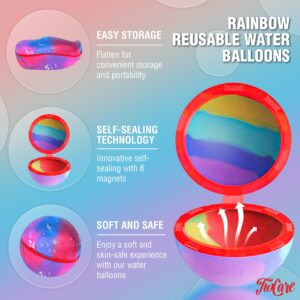 Magnetic Water Bomb Balloons for Kids Adults, Reusable Latex-Free Silicone Easy Quick Fill Ball, Self-Sealing Pool Beach Outdoor Activities Games Toy Summer Fun Splash Party Supplies (12 Pcs)