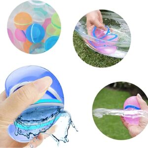 [10 in 1] Magnetic Reusable Water Balloons, Quick Fill Self Sealing Waterfall Water Balls for Kids, Water Bomb Splash Balls for Swimming, 2 Pink 2 Blue 2 Green 2 Yallow 2 Orange