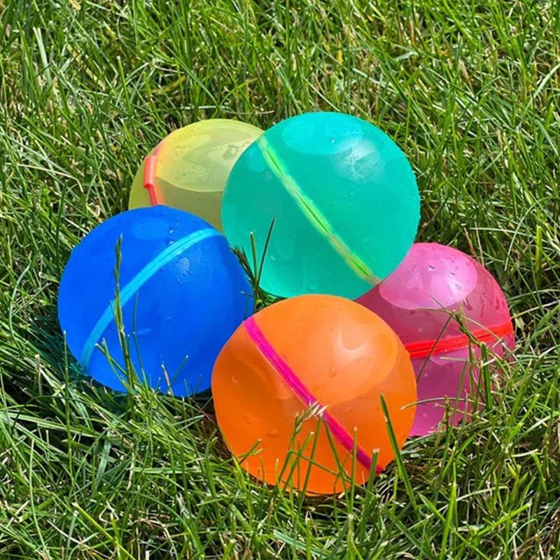 (12Pcs) Self-Sealing Reusable Water Balloon Splash Balls, Soft Silicone Water Play Sensory Toy,