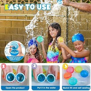 (12Pcs) Self-Sealing Reusable Water Balloon Splash Balls, Soft Silicone Water Play Sensory Toy,