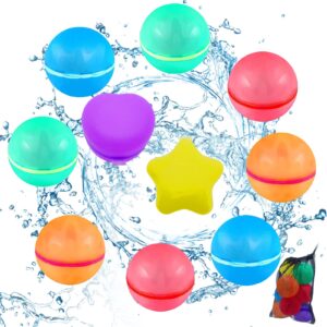 10PCS Water Balloons, Reusable and Refillable Water Balloons for Kids Adults, Quick Fill and Great Gift for Outdoor Activities and Water Games (10pcs)