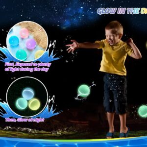 【8 Pack】Glow in The Dark Reusable Water Balloons for Kids Adults Outdoor Activities, Kids Pool Beach Bath Toys, Magnetic Self-Sealing Water Bomb