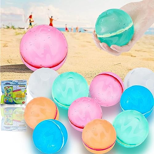 URMONA Reusable Water Balloons for Kids Adults, 30 PCS Summer Beach Party Water Ball, Outdoor Water Toys foar Trampoline, Backyard and Inflatable Pool Game