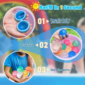 SOPPYCID Reusable Magnetic Water Balloons, Kids Summer Outdoor Toys, Quick Fill Self Sealing Water Bomb for Kids Adult Water Polo Fight Games,Summer Fun Party Water Balls with Storage Bag (20pack)