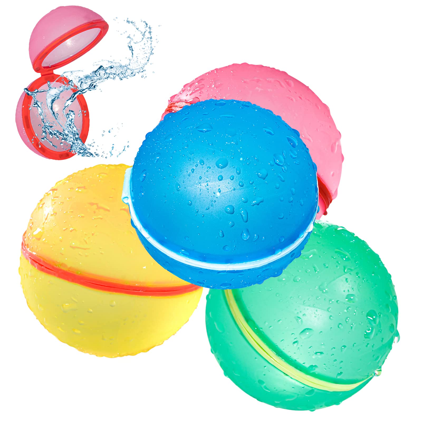 SOPPYCID Tonoviviy Tonoviviy Water Bomb Balloons Reusable, Self-cleaning Refillable Water Balloons for Kids and Adults(4pcs)