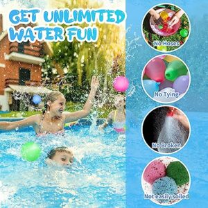 VATOS 24pcs Reusable Water Balloons Pool Beach Water Toys for Boys and Girls Outdoor Water Bomb Balls Bath Games Party Favors Birthday Gifts for Kids 3 4 5 6 7 8 9 10 11 12 Year Old Outside Toy