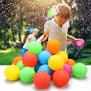 VATOS 24pcs Reusable Water Balloons Pool Beach Water Toys for Boys and Girls Outdoor Water Bomb Balls Bath Games Party Favors Birthday Gifts for Kids 3 4 5 6 7 8 9 10 11 12 Year Old Outside Toy