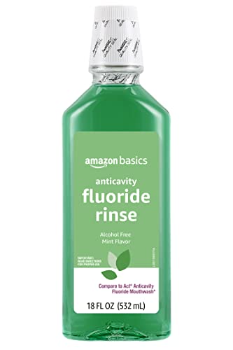 Amazon Basics Anticavity Fluoride Rinse, Alcohol Free, Mint, 18.00 Fl Oz (Pack of 4) (Previously Solimo)