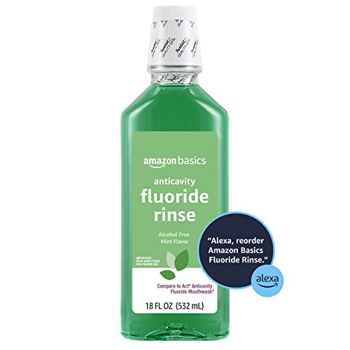 Amazon Basics Anticavity Fluoride Rinse, Alcohol Free, Mint, 18.00 Fl Oz (Pack of 4) (Previously Solimo)