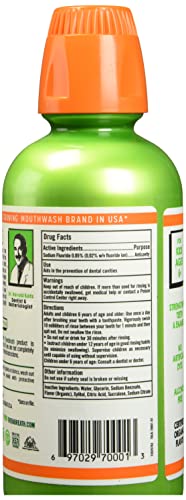 TheraBreath Kids Organic Wacky Watermelon Mouthwash with Fluoride, Anticavity, Dentist Formulated, 16 Fl Oz