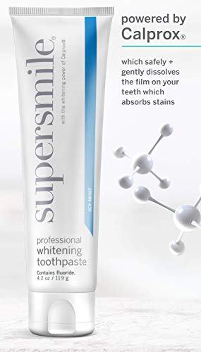 Supersmile Professional Teeth Whitening Toothpaste with Fluoride - Clinically Proven to Remove Stains & Whiten Teeth Up to 6 Shades - Enamel Strengthening - No Sensitivity (Icy Mint, 4.2 Oz)