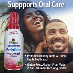Nature's Answer Periobrite Cinamint Mouthwash| Promotes Healthy Teeth & Gums| Fights Bad Breath| Fluoride-Free, Alcohol-Free, Gluten-Free & Vegan| No Artificial Preservatives 16oz