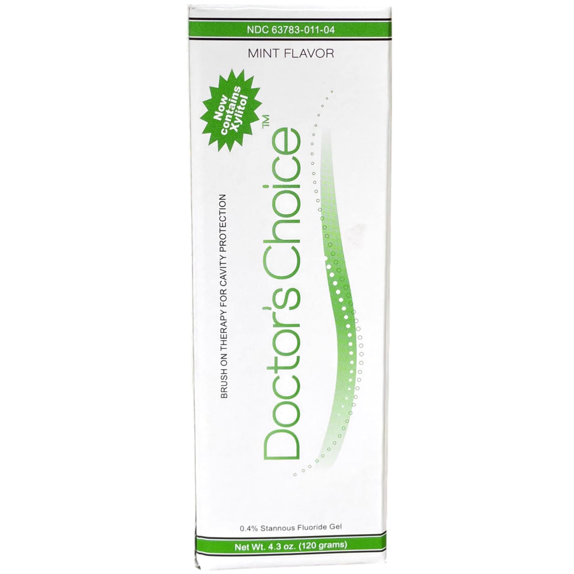 Doctor's Choice 0.4% Stannous Fluoride Gel with Xylitol | Alcohol-Free Fluoride Treatment for Teeth | Brush on Cavity Treatment (Mint 4.3 Ounce)