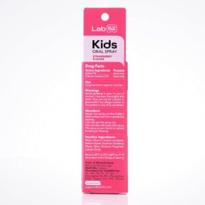 LAB52 Kids Oral Spray, Toddler Toothpaste Helper for Cavity Repair and Fresh Breath, Children Anticavity with Fluoride Free for Newborn to Preschoolers, Xylitol Strawberry Flavor