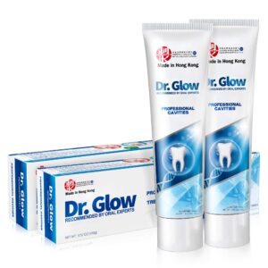 Dr. Glow Adult Cavity Repair Toothpaste, Hydroxyapatite Toothpaste Fluoride Free, Home Cavity Repair Remineralizing Toothpaste for Enamel Repair, Tooth Decay Repair Toothpaste for Stain Removal 2Tubes