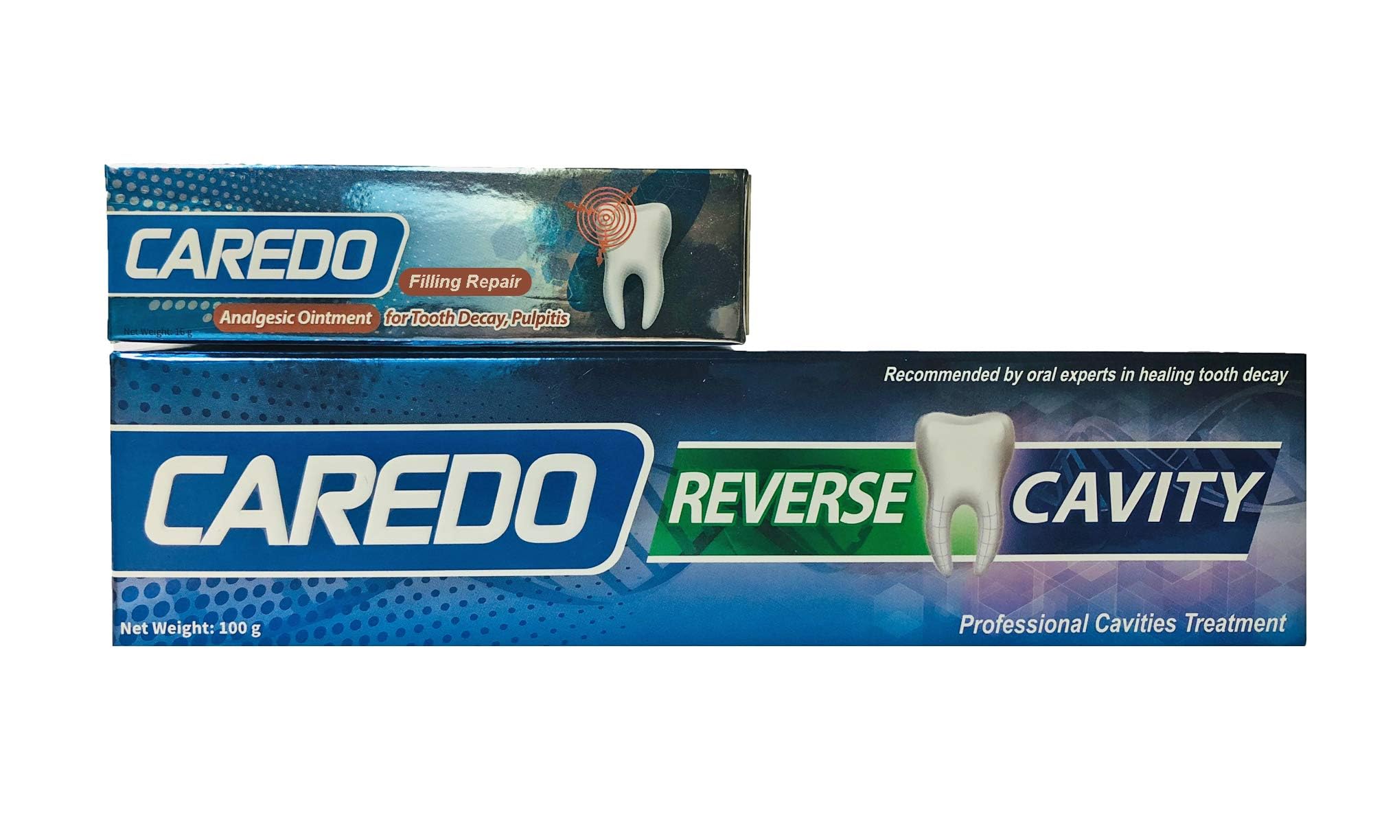 CAREDO Cavity Repair Toothpaste Set for Adults, 16g Pulpitis Ointment for Tooth Decay Pain Repair & 100g Hydroxyapatite Toothpaste for Home Cavity Repair, Cavity Tooth Repair Fluoride Free Toothpaste