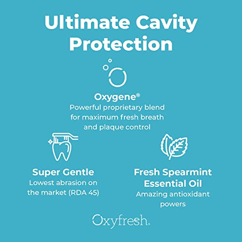 Oxyfresh Cavity Protection Fresh Mint Fluoride Toothpaste | Low Abrasion Anticavity Toothpaste for Sensitive Teeth & Gums – All-Day Fresh Breath (3-5 oz Tubes)