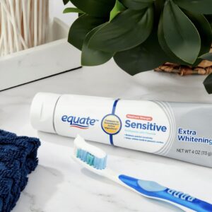 (2 Pack) Equate, Maximum Strength Sensitive Extra Whitening Toothpaste with Fluoride, 4 oz + 1 Toothbrush Holder (Vary by Color) Included by Vihira