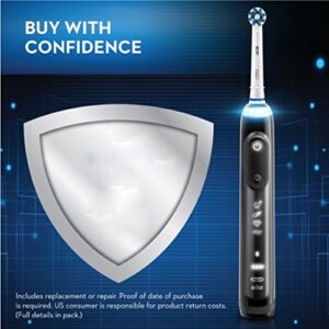 Oral-B 7500 Electric Toothbrush, Black with 3 Brush Heads and Travel Case - Visible Pressure Sensor to Protect Gums - 5 Cleaning Modes - 2 Minute Timer