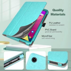 JKhandy Case for 2024 Tcl Tab 8 SE MODEL 6048E / TCL Tab 8 Plus MODEL 9138S / TCL Tab 8 LE MODEL 9137W / TCL TAB 8 WiFi Model 9132X, Leather Protective Stand Tablet Cover with Pencil Holder, Sky Blue