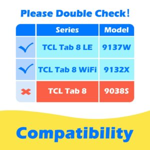 AVAWO TCL Tab 8 LE (9137w) / Tab 8 WiFi (9132x) 2023 Case for Kids, Children Friendly, Boys and Girls EVA Handle Stand Shockproof Tablet Cover for TCL Tab 8 LE/WiFi -Blue