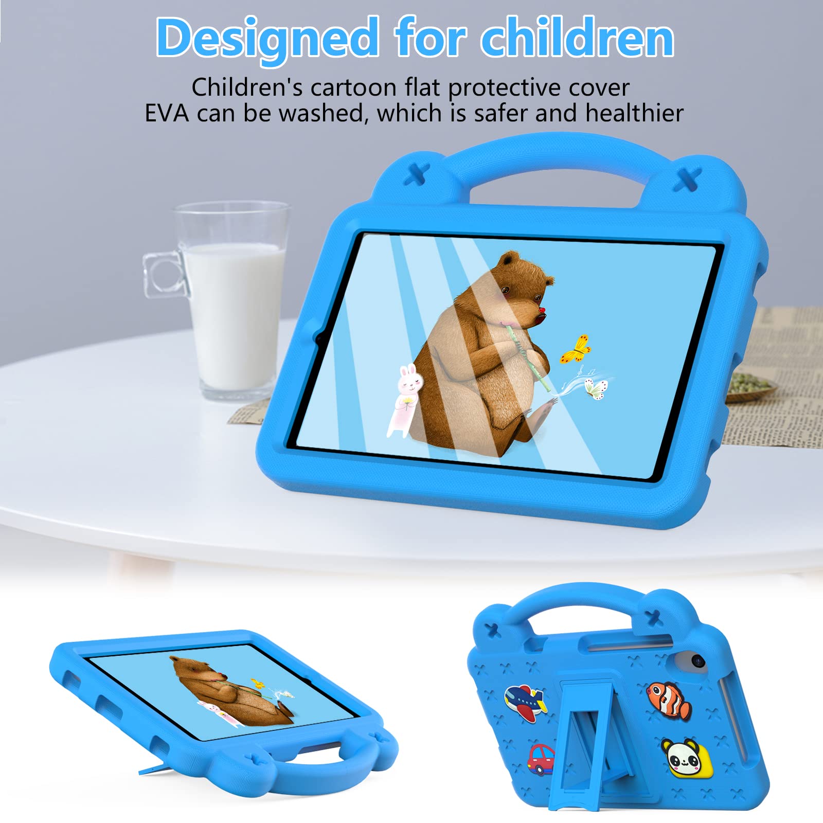 YRH for TCL Tab 8le Tablet Case 8.0 inch 2023, Kids EVA Cover with Stand Handle, for TCL Tab 8 LE (9137w)/Tab 8 WiFi (9132x)/TCL Tab 8 Plus(9138s)/TCL Tab 8 SE(6048E)/TCL Tab 8V, Blue