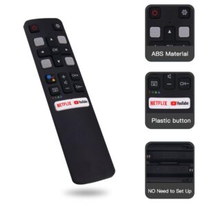 New Replacement TCL Remote Control (RC802V FNR1) for All TCL Android 4K UHD Smart TV Without Voice Function