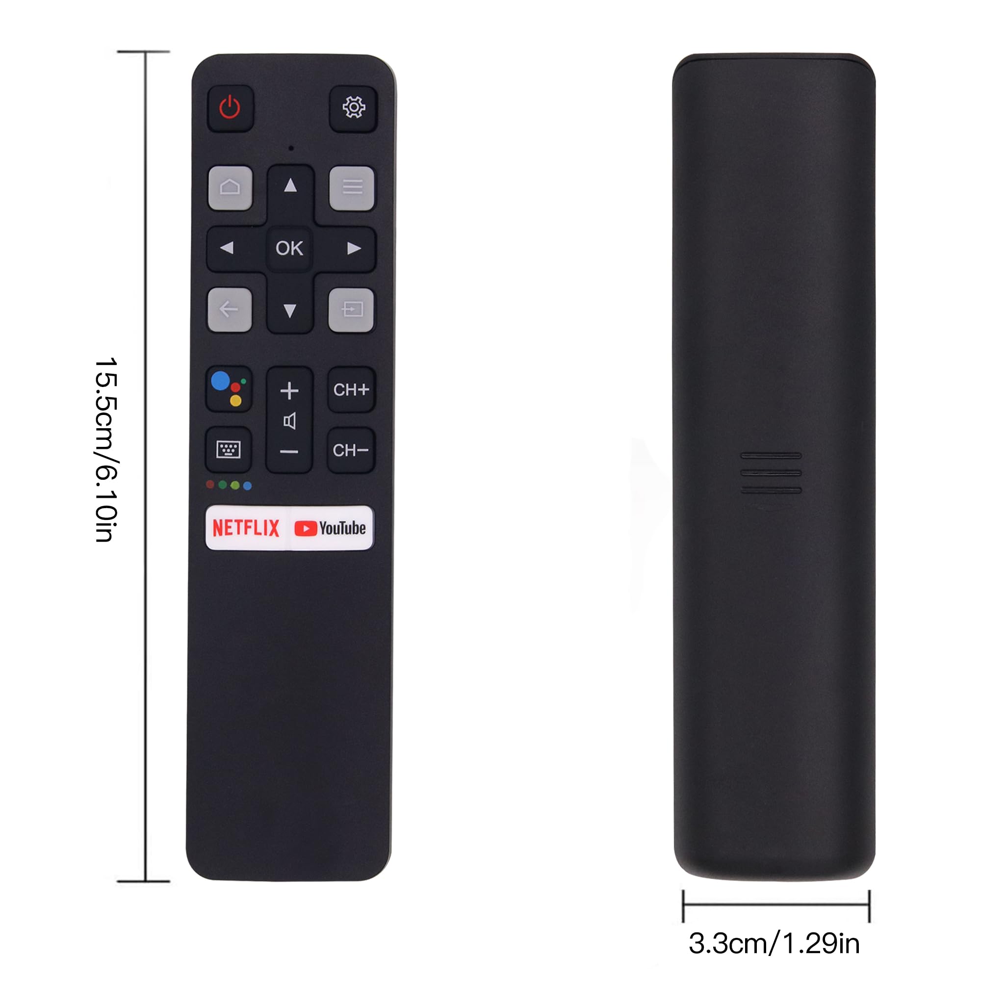 New Replacement TCL Remote Control (RC802V FNR1) for All TCL Android 4K UHD Smart TV Without Voice Function