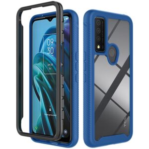 asuwish phone case for tcl 30xe/30v/4x/20ax/20a/20r/bremen 5g with tempered glass screen protector hybrid rugged protective cell cover tlc t601dl 30 xe xe5g v 20 ax r a 6.67 women men blue