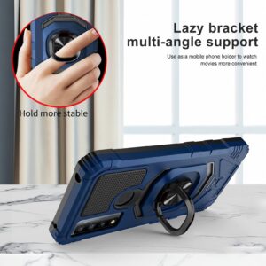 Ailiber for TCL 4X 5G (T601DL) Case, Alcatel TCL 20A 5G (T768S) Case with Screen Protector, Ring Kickstand for Magnetic Car Mount, Heavy Duty Shockproof Protective Phone Cover for TCL 4X-Blue