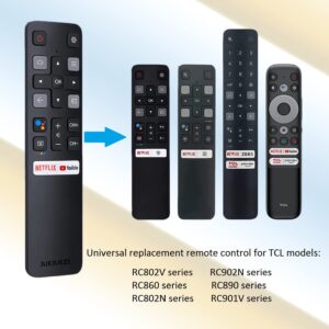 Voice Remote Control for TCL Android TV, New Upgraded Replacement RC802V for TCL TVs, 40S330 32S330 40S334 32S334 70S430 32A325 32A323 65Q637 55S430 43S430 55Q637 43S434 75S434 32P30S