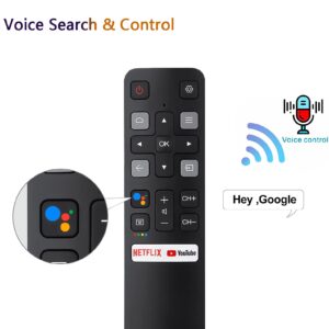 Voice Remote Control for TCL Android TV, New Upgraded Replacement RC802V for TCL TVs, 40S330 32S330 40S334 32S334 70S430 32A325 32A323 65Q637 55S430 43S430 55Q637 43S434 75S434 32P30S