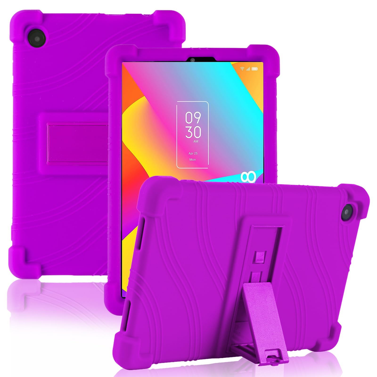 TCL Tab 8 LE Case for Kids 8.0 Inch (9137W),ATOOZ Soft Silicone Case for TCL Tab 8 WiFi (9132X)/TCL Tab 8V/TCL Tab 8 Plus Tablet,TCL Tab 8le Tablet Case with Adjustable PC Stand (Purple)