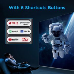 Replacement Google Voice Remote Control for TCL Android TV Mini-LED QLED 4K UHD Smart TV with 6 Shortcut Buttons Netflix, Prime Video, YouTube, Guard, Media and TCL Channel