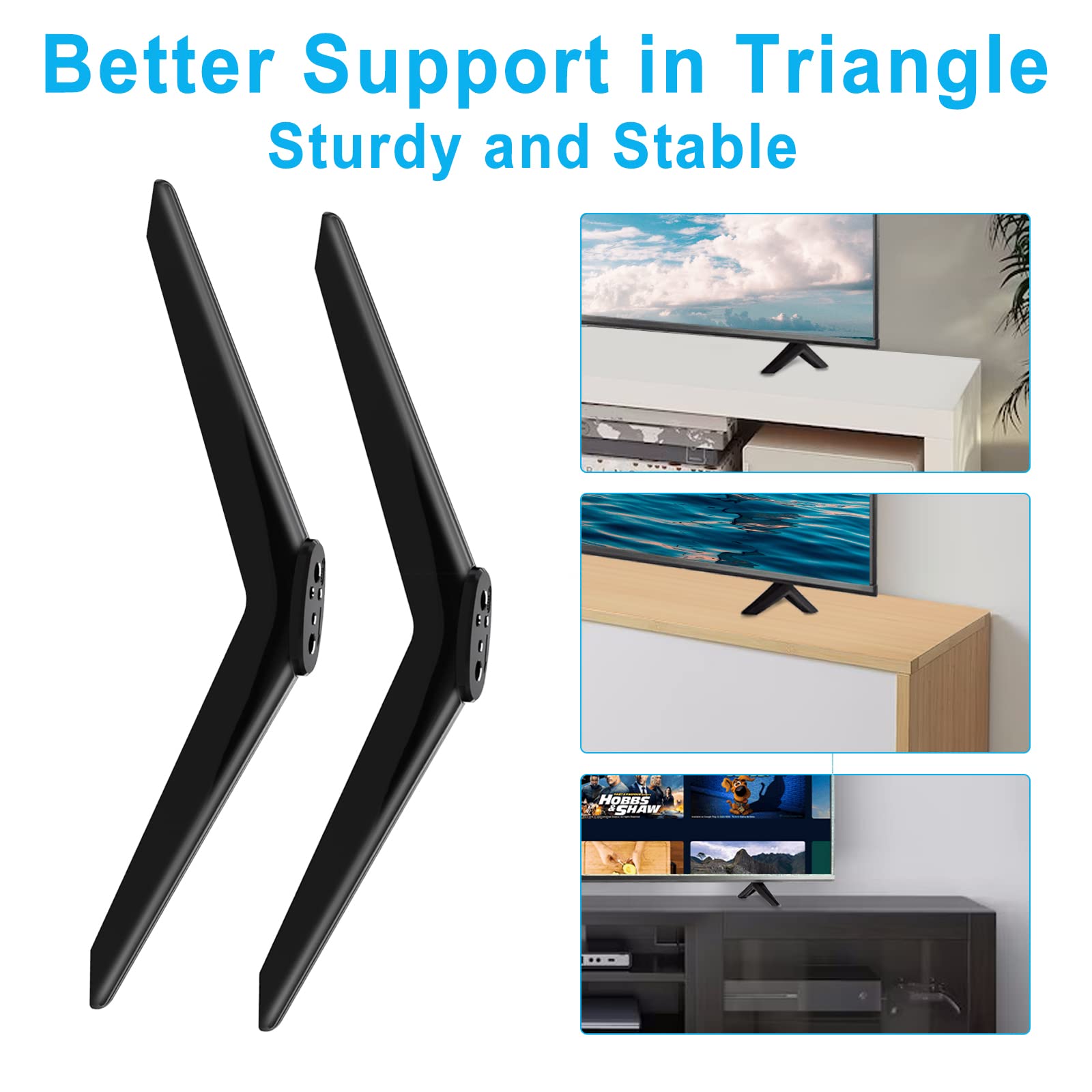 TV Stand Base TV Legs Compatible with TCL 28 32 40 43 49 50 55 65 Inch 4K UHD HDR Roku Smart TV, TV Stand Legs for TCL TV Model 28S305, 32S330, 40S330, 43S423, 43S425, 49S321, 50S425, 55S423, 65S453