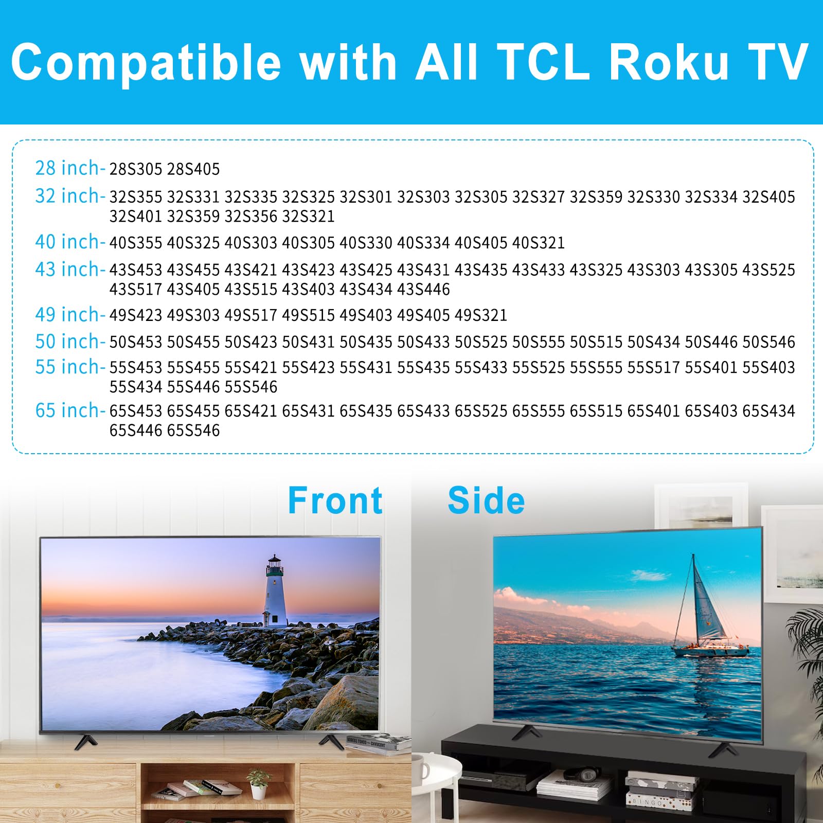 TV Stand Base TV Legs Compatible with TCL 28 32 40 43 49 50 55 65 Inch 4K UHD HDR Roku Smart TV, TV Stand Legs for TCL TV Model 28S305, 32S330, 40S330, 43S423, 43S425, 49S321, 50S425, 55S423, 65S453