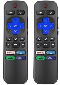 rupmmehon (pack of 2) replacement remote control universal for roku tv/for hisense/element/tcl/sharp/onn/philips/hitachi/jvc roku series smart tvs