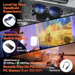 VITURE One XR/AR Glasses, 120" Full HD Display, Harman Sound, iPhone 15, Steam Deck/ROG Ally/Gaming Consoles/PC/Android, Myopia Adjustments, Electrochromic Film