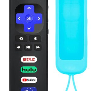 Replacement Remote for Roku TCL TV with Luminous Silicone Case, Compatible for TCL Roku, Hisense, Onn, Sharp, Element, Westinghouse, Philips Roku Series Smart TVs (Not for Roku Stick and Box)