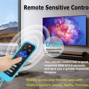 Replacement Remote for Roku TCL TV with Luminous Silicone Case, Compatible for TCL Roku, Hisense, Onn, Sharp, Element, Westinghouse, Philips Roku Series Smart TVs (Not for Roku Stick and Box)