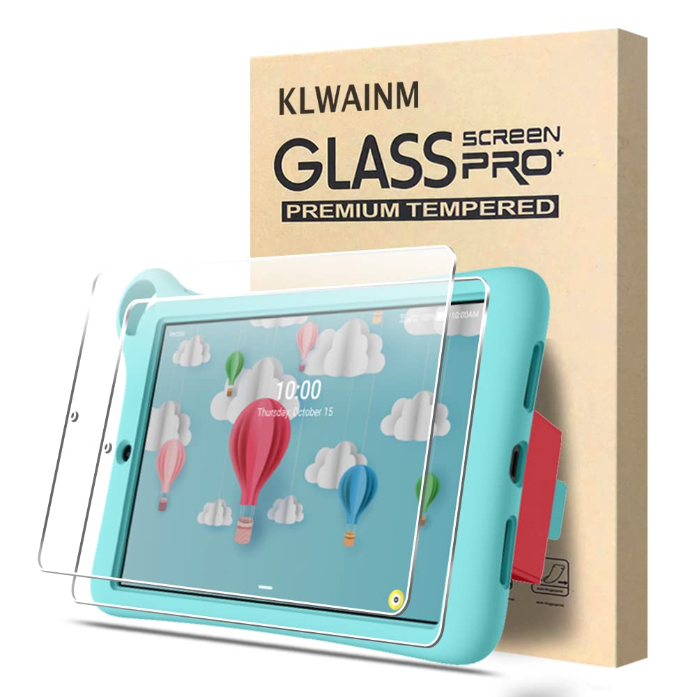 KLWAINM [2 Pack] Tablet Tempered Glass Screen Protector For TCL Tab Family/Disney Edition Tablet 8.0 Inch with 2.5D 9H Anti Scratch Transparent HD Clear Bubble Free Protective Film