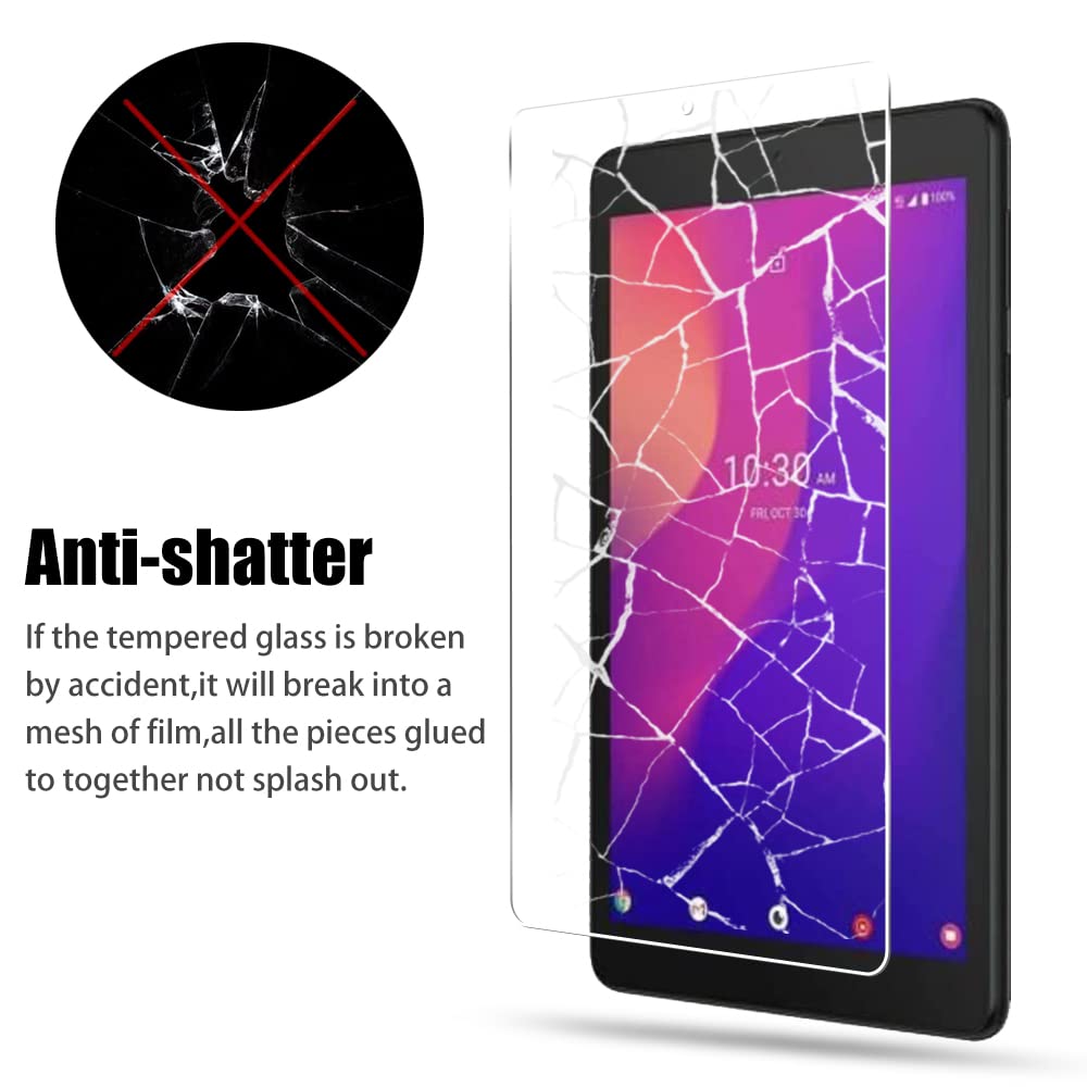 KLWAINM [2 Pack] Tablet Tempered Glass Screen Protector For TCL Tab Family/Disney Edition Tablet 8.0 Inch with 2.5D 9H Anti Scratch Transparent HD Clear Bubble Free Protective Film