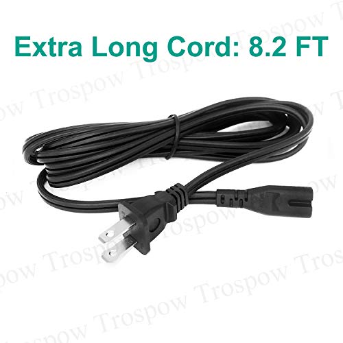 Power Cord Replacement for TCL Roku Smart LCD HD 32" 40" 42" 43" 48" 50" 55" 60" 65" Inch TV AC 8.2ft 2 Prong Power Cord Supply Cable