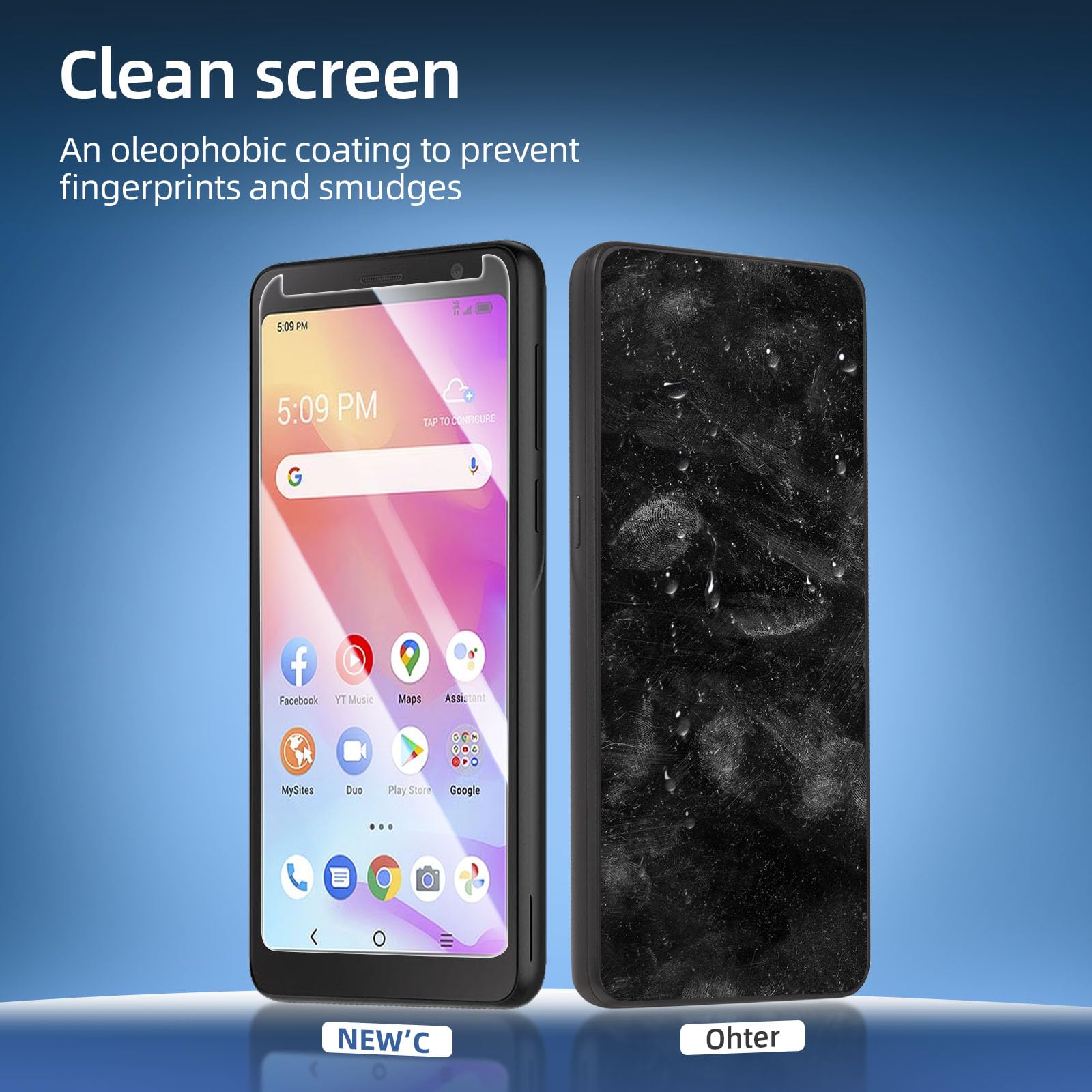 NEW'C [3 Pack] Designed for TCL A3 Screen Protector Tempered Glass, Bubble Free, Ultra Resistant